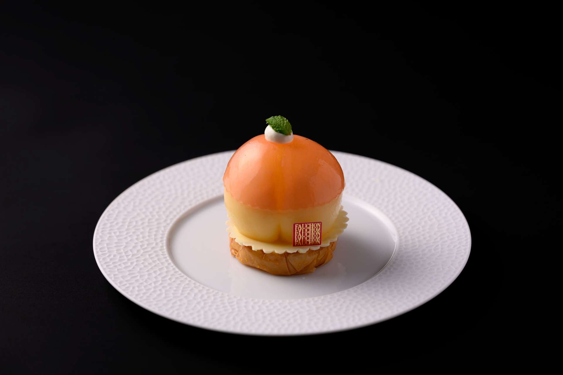 Cake with a whole peach