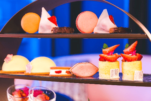 An Afternoon Tea collaboration with Izutsu Yatsuhashi Honpo, Rich Strawberries and French culinary skill