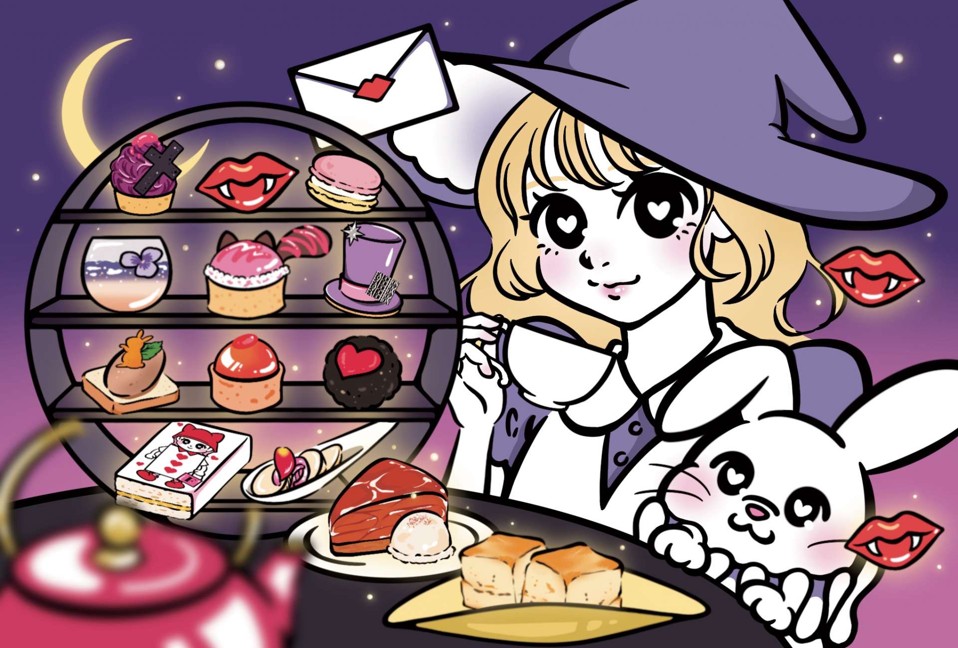 FAUCHON L’Hotel Kyoto and Illustrator “Omochi” invite you to a Wonderland Tea Party.  Experience the Halloween Afternoon Tea from October 7th.